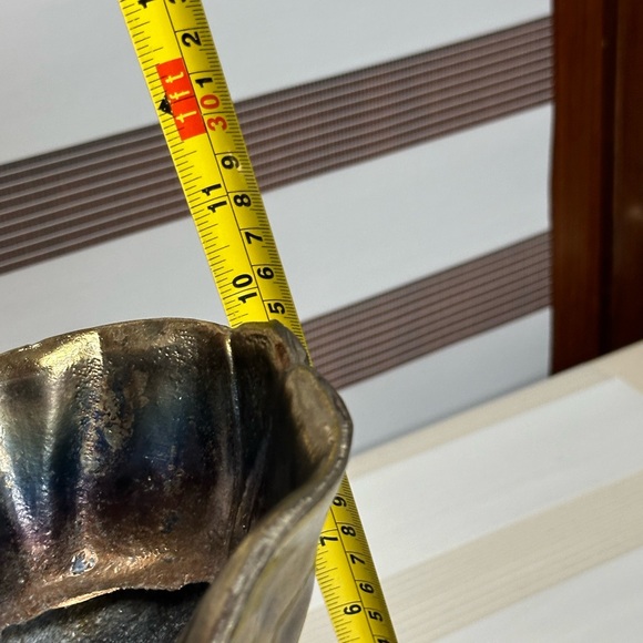 Vintage Gilded Solid Brass Victorian Boot Vase - Picture 13 of 14